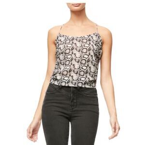 Good American The Ruched Snake Print Cami Size 2